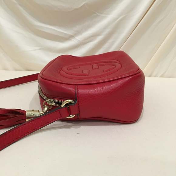 Gucci Red Leather Soho Camera Crossbody Bag Sku# 74146 - Picture 3 of 11